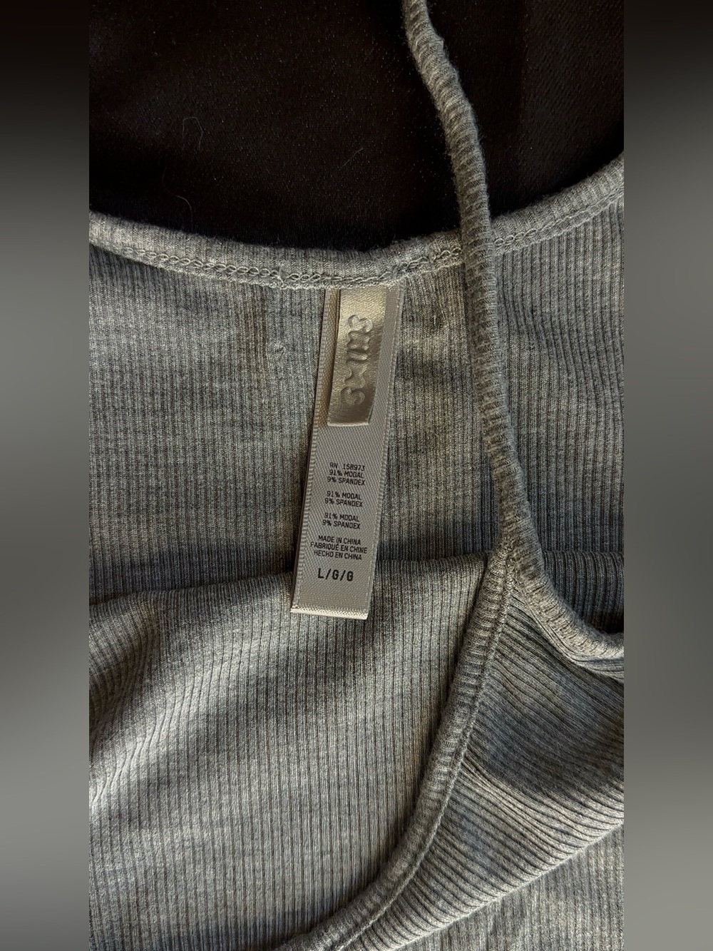 SKIMS Soft Lounge Long Slip Dress Heather Gray Ribbed Maxi Size L - Picture 7 of 13